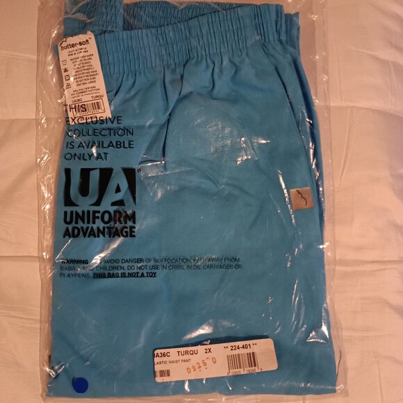 Butter-Soft Scrub Pant Turquoise 2X NWT - Picture 1 of 3